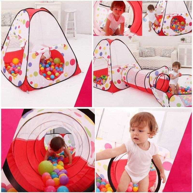 Children's Tent Tunnel Ball Pool Game House with 100 Balls